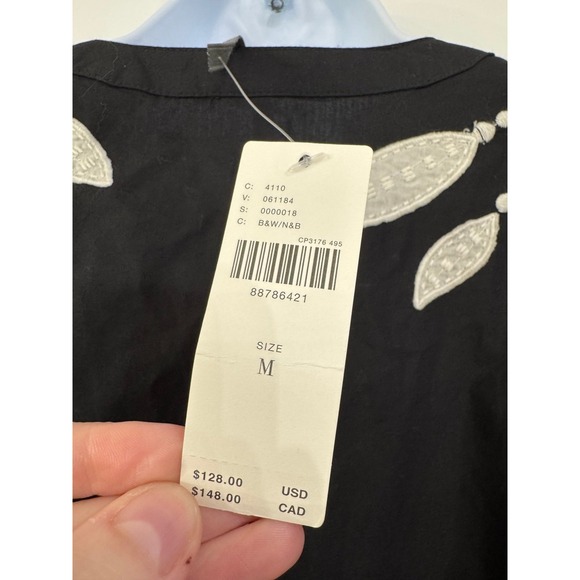 By Anthropologie Puff-Sleeve‎ Embroidered Blouse medium - Picture 5 of 10